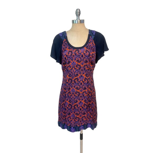 Tracy Reese Womens Multi-Color Paisley Print Dress 4 - Picture 1 of 5
